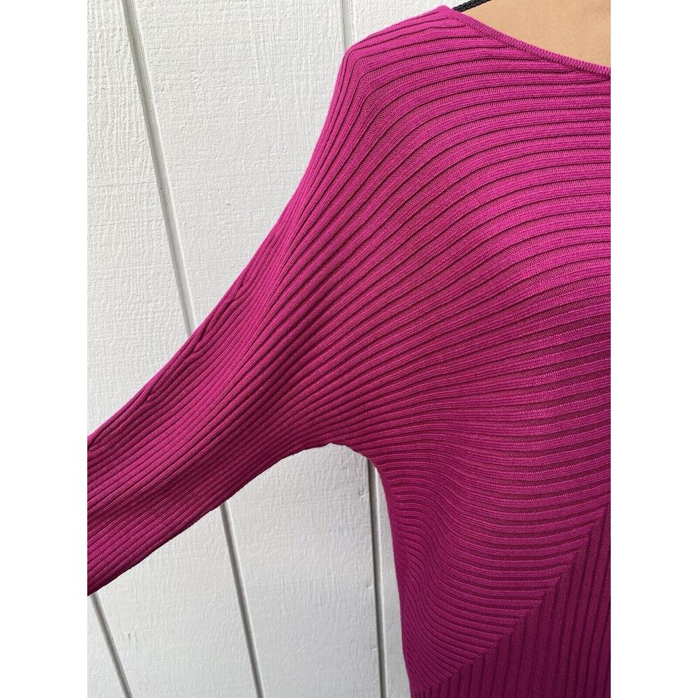 Chico’s NWT Avery Boat Neck Rib 3/4 Sleeve Pullover Sweater Pink/Berry Size‎ L/2 - Picture 3 of 12